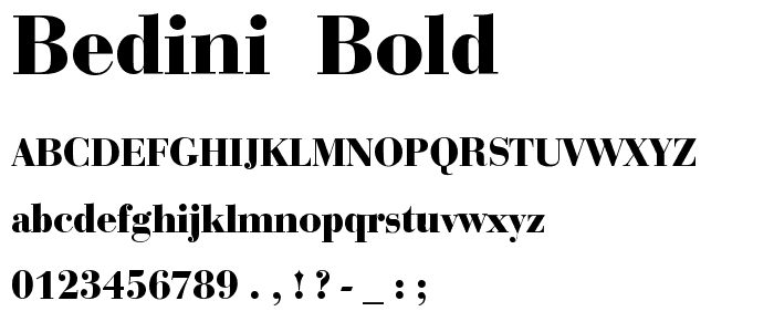 Bedini  Bold font